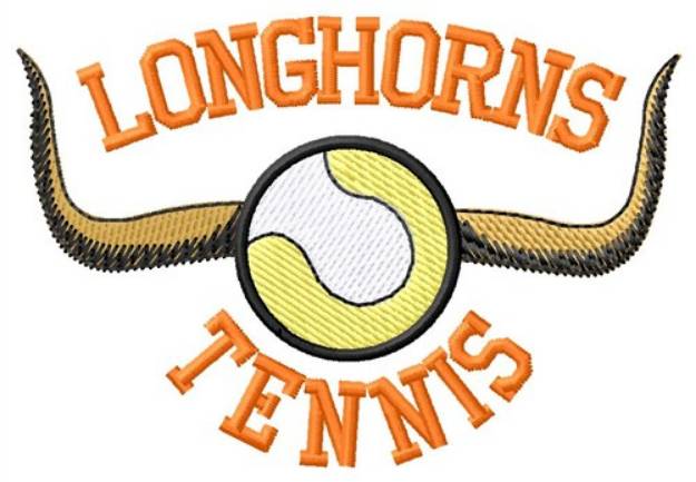 Picture of Longhorns Tennis Machine Embroidery Design