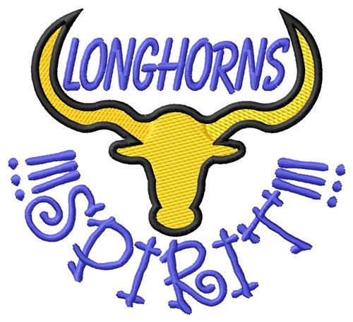 Longhorns Spirit Machine Embroidery Design