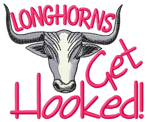 Longhorns Get Hooked Machine Embroidery Design