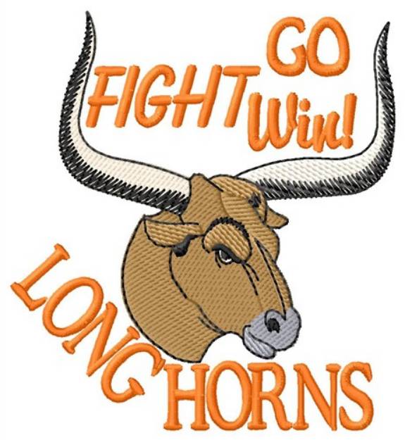 Picture of Go Fight Win Longhorns Machine Embroidery Design