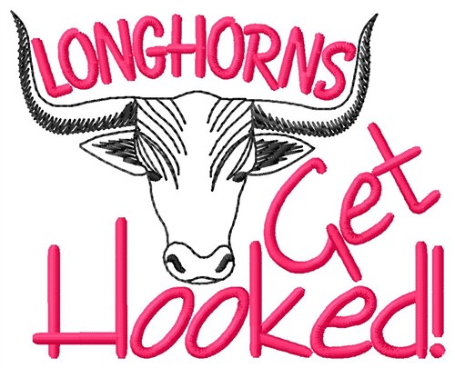 Longhorns Get Hooked Machine Embroidery Design