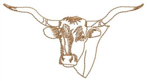 Picture of Longhorns Outline Machine Embroidery Design