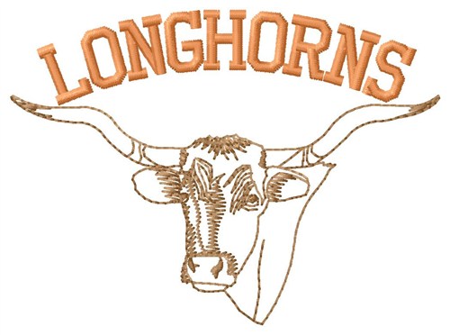 Longhorns Machine Embroidery Design
