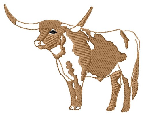 Longhorn Outline Machine Embroidery Design