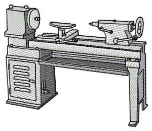 Picture of Wood Turning Lathe Machine Embroidery Design