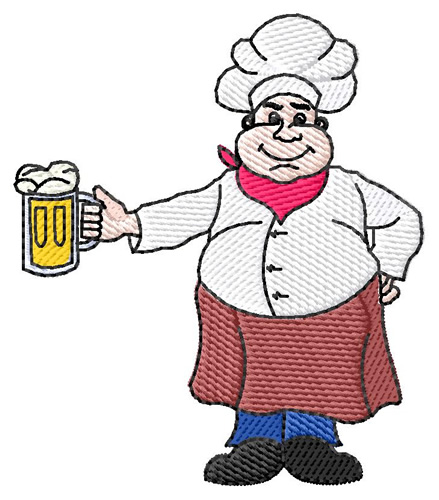Cook with Beer Machine Embroidery Design