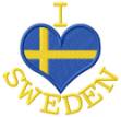Picture of I Love Sweden Machine Embroidery Design