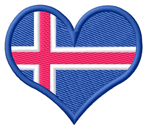 Iceland Heart Machine Embroidery Design