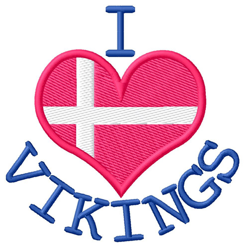 I Love Vikings Machine Embroidery Design
