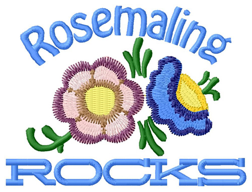 Rosemaling Rocks Machine Embroidery Design