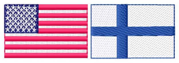 Picture of American Finnish Flags Machine Embroidery Design
