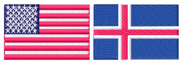 Picture of American Icelandic Flags Machine Embroidery Design