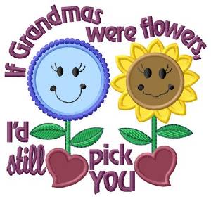 Picture of Grandmas Were Flowers Machine Embroidery Design