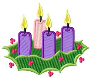 Picture of Candle Wreath Machine Embroidery Design
