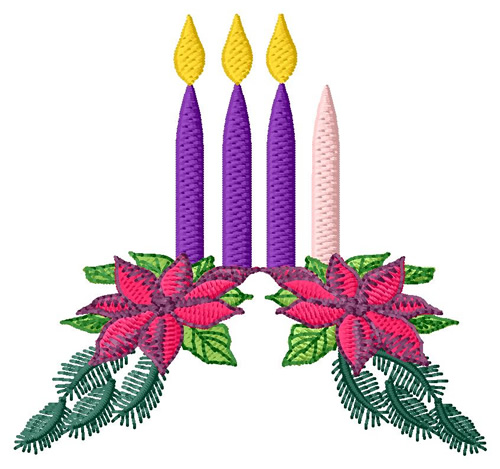 Advent Candles Machine Embroidery Design