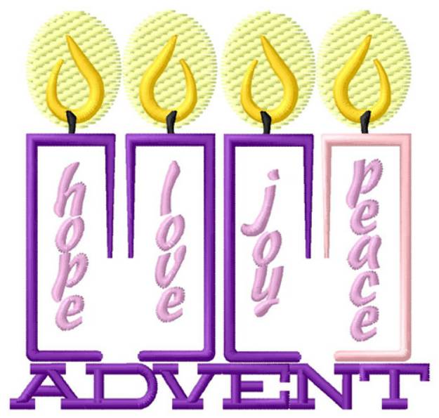 Picture of Advent Candles Machine Embroidery Design