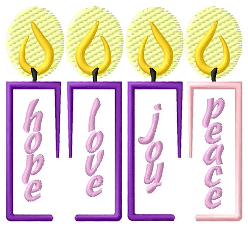 Advent Candles Machine Embroidery Design