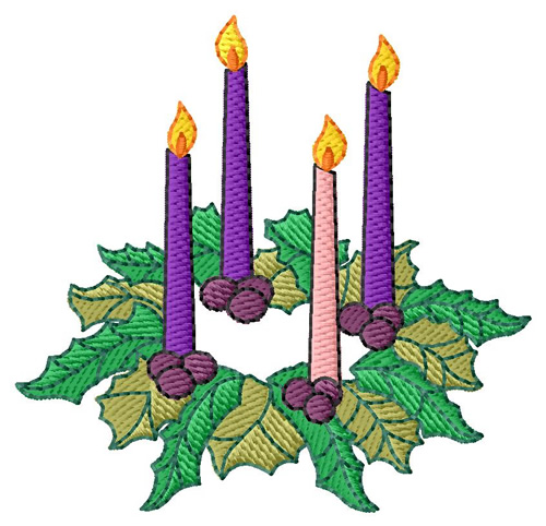 Advent Wreath Machine Embroidery Design