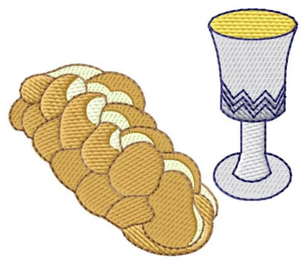 Picture of Challah and Wine Machine Embroidery Design