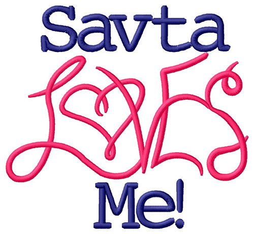 Savta Loves Me Machine Embroidery Design