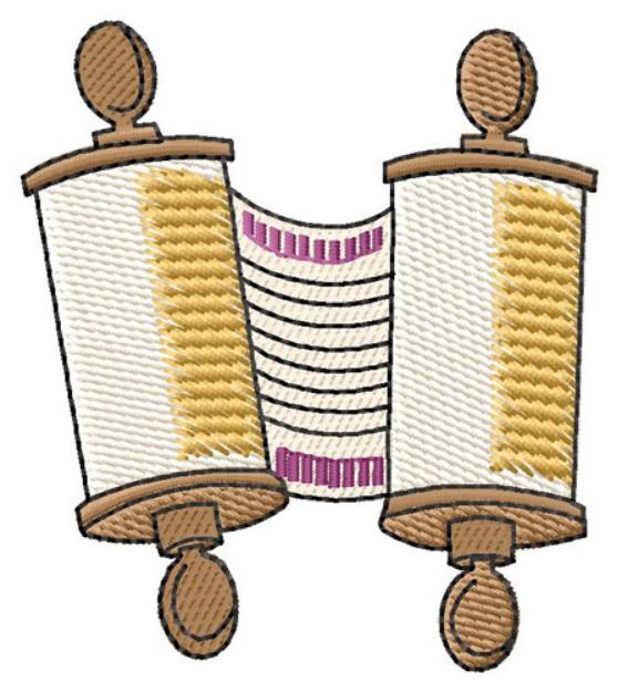 Picture of Torah Scrolls Machine Embroidery Design