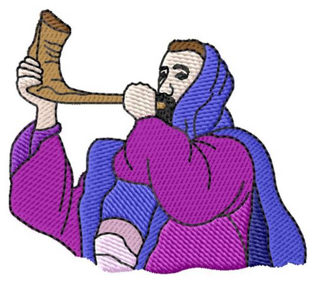 Picture of Rabbi With Shofar Machine Embroidery Design