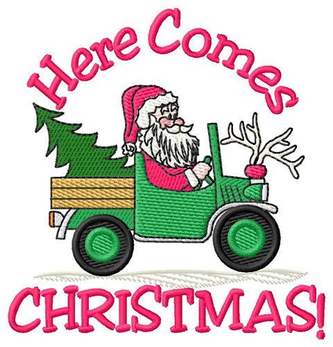 Here Comes Christmas Machine Embroidery Design