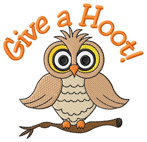 Give A  Hoot Machine Embroidery Design