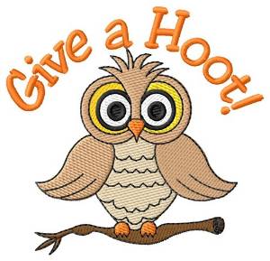 Picture of Give A  Hoot Machine Embroidery Design