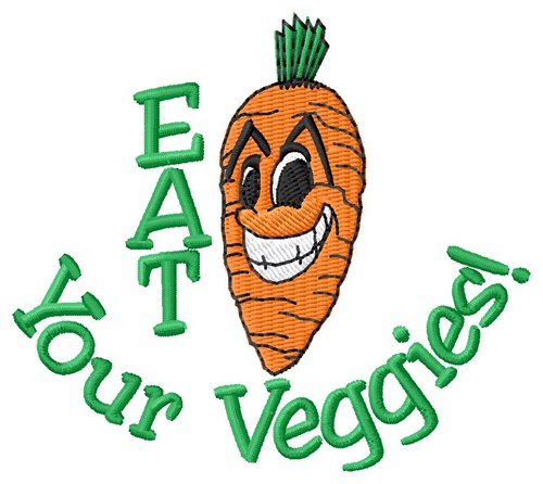 Eat Your Veggies Machine Embroidery Design