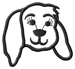 Picture of Dog Face Outline Machine Embroidery Design