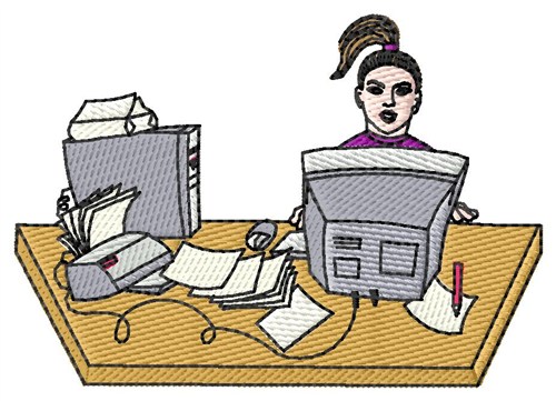 Busy Secretary Machine Embroidery Design