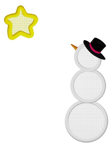 Snowman And Star Machine Embroidery Design