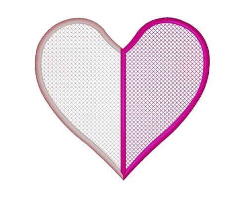 Split Heart Machine Embroidery Design