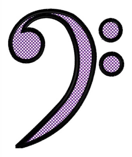 Picture of Bass Clef Machine Embroidery Design