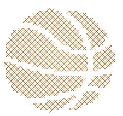 Cross Stitch Basketball Machine Embroidery Design