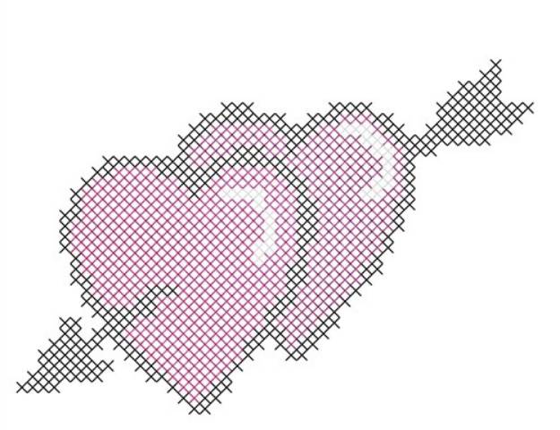 Picture of Hearts With Arrow Machine Embroidery Design