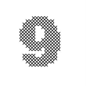 Picture of Cross Stitch Font 9 Machine Embroidery Design