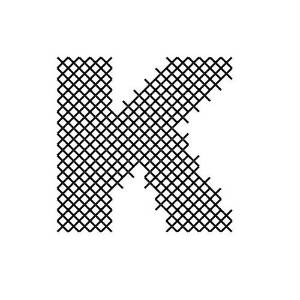 Picture of Cross Stitch Font K Machine Embroidery Design