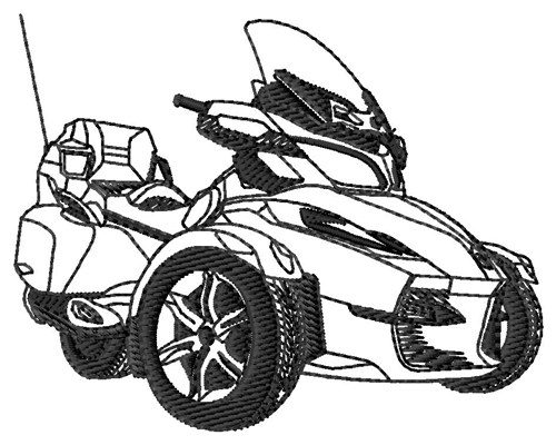 Spyder Touring Outline Machine Embroidery Design