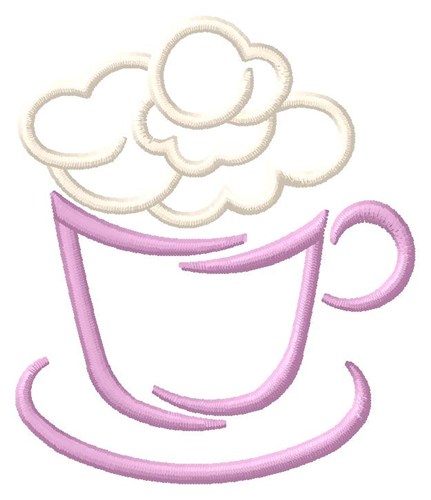 Cappuccino Cup Machine Embroidery Design