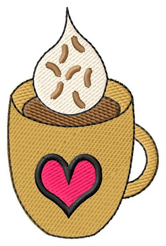 Latte Cup Machine Embroidery Design