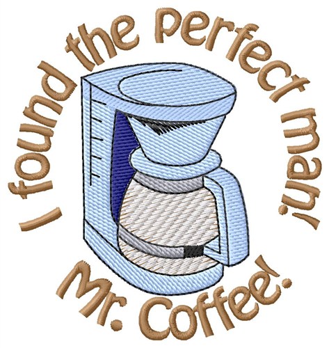 Mr. Coffee Machine Embroidery Design