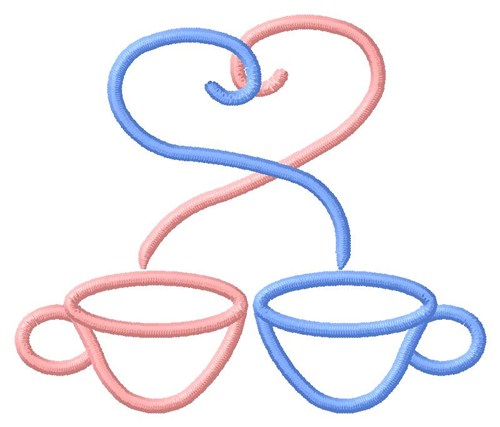 Two Cups Machine Embroidery Design
