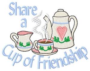 Picture of Cup Of Friendship Machine Embroidery Design