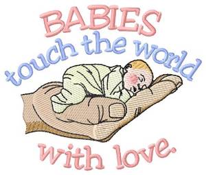 Picture of Babies Touch The World Machine Embroidery Design