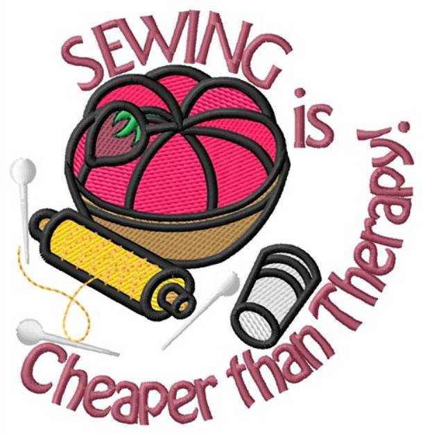 Picture of Cheaper Than Therapy Machine Embroidery Design