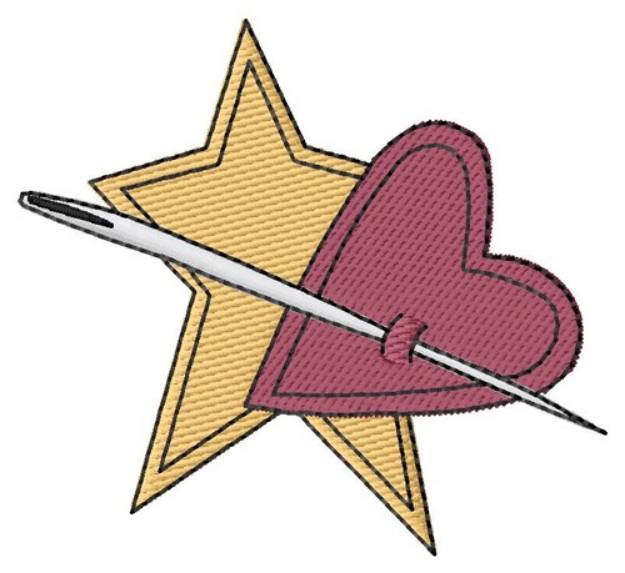 Picture of Star/Heart Machine Embroidery Design