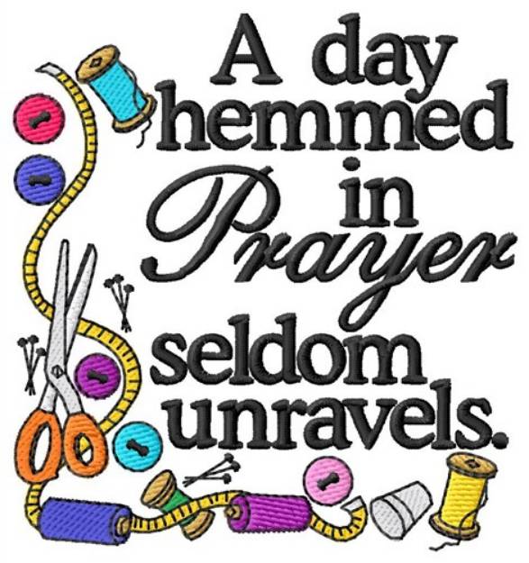 Picture of Day Hemmed In Prayer Machine Embroidery Design