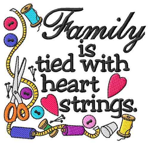 Family/Heart Strings Machine Embroidery Design